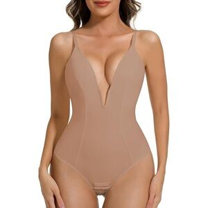 Amazon Nude Plunge Shaping Bodysuit